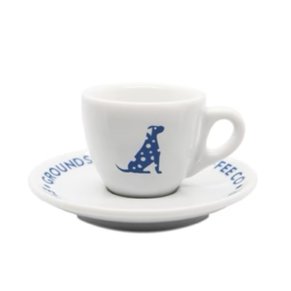 Grounds & Hounds Coffee, Espresso & Saucer Cup, Dog Lovers, NWT